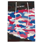 頑丈な愛国的な迷彩パーソナライズされた ミディアムペーパーバッグ (裏面)