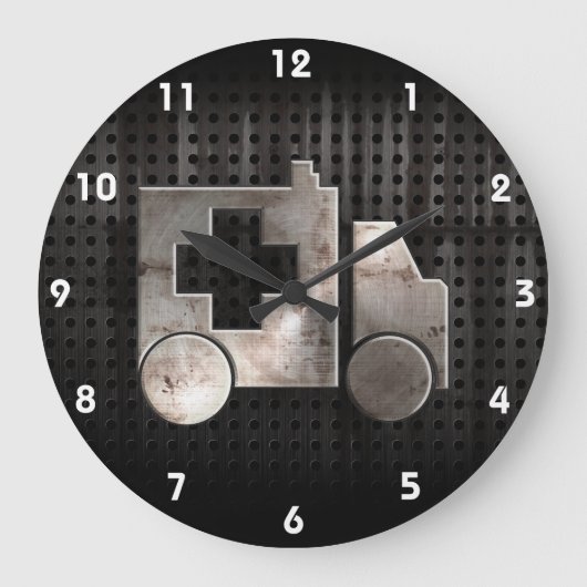 頑丈な救急車 ラージ壁時計 (正面)