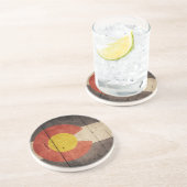 頑丈な木製コロラド州旗 コースター (側面)