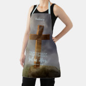 頑丈な木造クロスバイブルパーソナライズされた詩 エプロン (インサイチュ)
