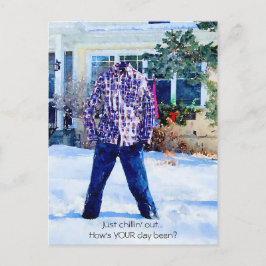 頑丈な肌寒いパンツ凍っていの服装 ポストカード