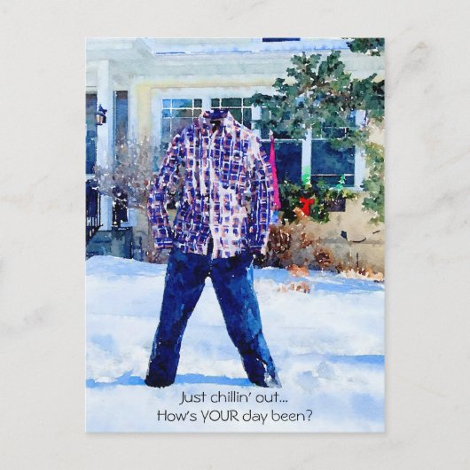頑丈な肌寒いパンツ凍っていの服装 ポストカード (正面)