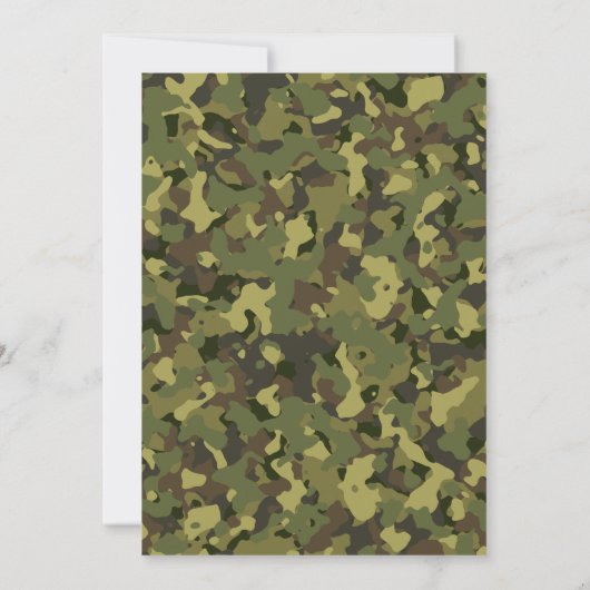 頑丈な迷彩柄トラックドライバー迷彩柄クール誕生日 招待状 (裏面)