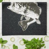 頑丈な魚釣りラージマスベーススポーツアウトドア キッチンタオル (折り畳み)