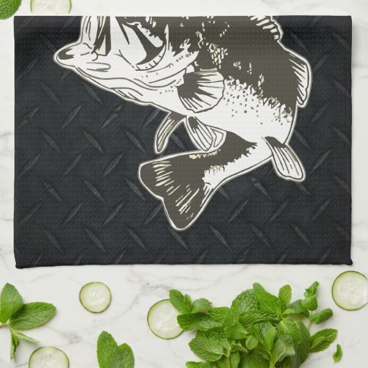 頑丈な魚釣りラージマスベーススポーツアウトドア キッチンタオル (折り畳み)