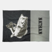 頑丈な魚釣りラージマスベーススポーツアウトドア キッチンタオル (横)