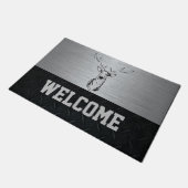 頑丈な鹿の歓迎マッ男性へト ドアマット (アングル)