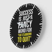 頑固すぎるやめ – ジム、ハッスル、成功、研削 ラージ壁時計 (傾斜)