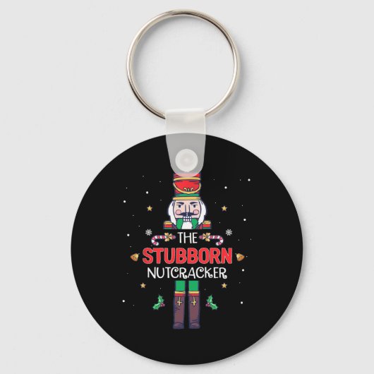 頑固なくるみ割りおもしろいクリスマスファミリーマッチング キーホルダー (正面)