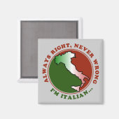 頑固なイタリア人 おもしろTシャツ マグネット (正面/裏面)