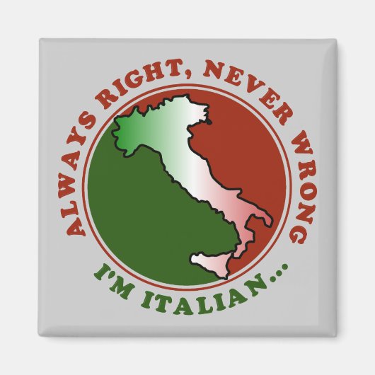 頑固なイタリア人 おもしろTシャツ マグネット (正面)