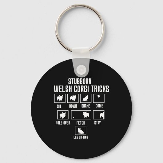 頑固なウェルシュコーギートリック キーホルダー (正面)