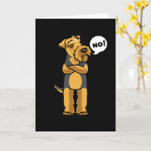 頑固なウェルズ・テリア・ドッグ カード (黄色い花)