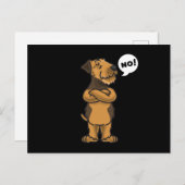 頑固なエアデールテリア犬 ポストカード (正面/裏面)