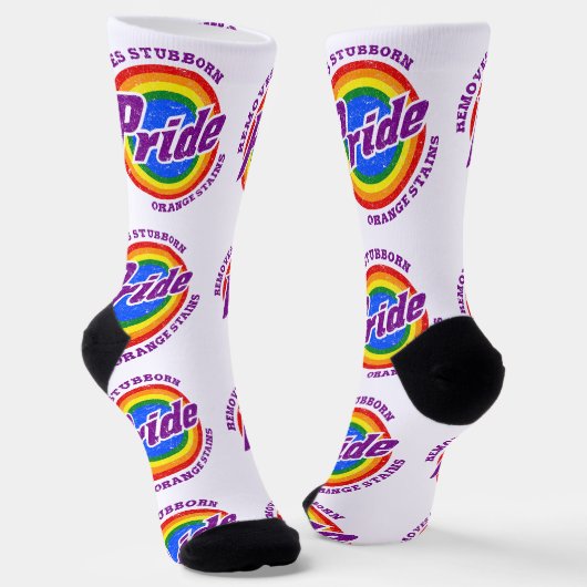 頑固なオレンジシミの除去プライド月LGBTQ ソックス (傾斜あり)