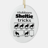 頑固なシェットランド・ シープドッグトリック セラミックオーナメント (右)