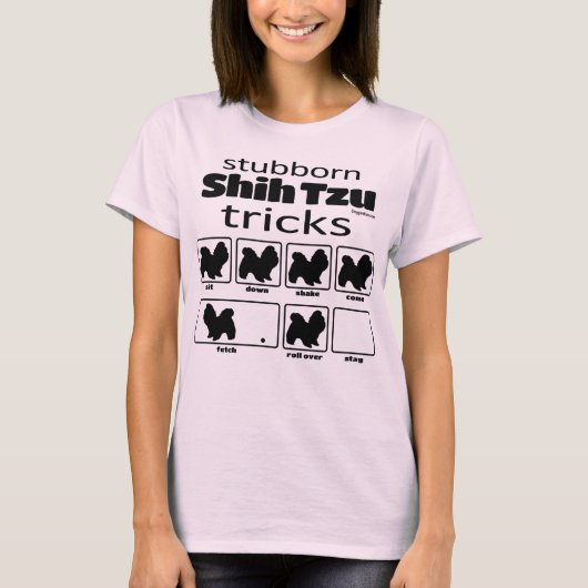 頑固なシーズー（犬）Tzuトリック Tシャツ (正面)