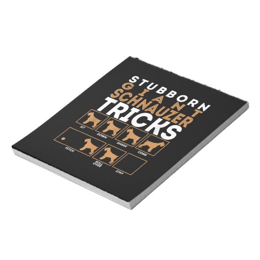 頑固なジャイアントシュナウザー犬のトリック図 ノートパッド (回転)