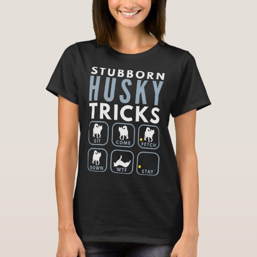 頑固なハスキーのトリック犬のトレーニング42 Tシャツ (正面)