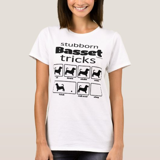 頑固なバセットトリック Tシャツ (正面)