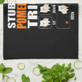 頑固なポメラニア犬のトリック贈り物好き キッチンタオル (折り畳み)