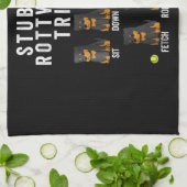 頑固なロットワイラー技 キッチンタオル (折り畳み)