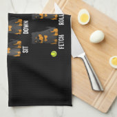 頑固なロットワイラー技 キッチンタオル (四つ折り)