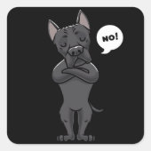 頑固な杖コルソイタリアノおもしろい犬 スクエアシール (正面)