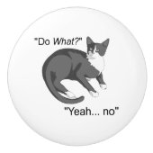 頑固な猫 セラミックノブ (正面)