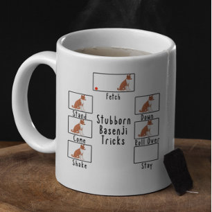 頑固な赤Basenjiトリック犬コーヒーマグ コーヒーマグカップ
