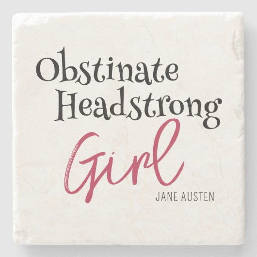 頑固な頑固な女の子のプライドと偏見 ストーンコースター (正面)