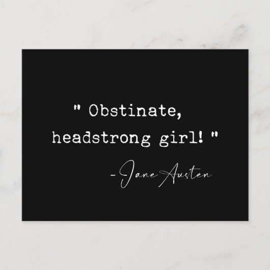 頑固な頑固な女の子ジェーン・オースティン ポストカード (正面)