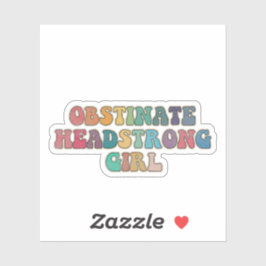 頑固な頑固な女の子ヴィンテージ シール