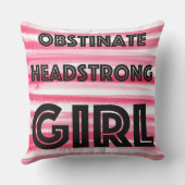 頑固な頑固な女の子20"枕 クッション (裏面)