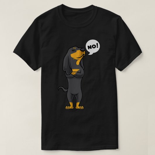 頑固な黒犬とタンコンハウンドッグ Tシャツ (デザイン正面)