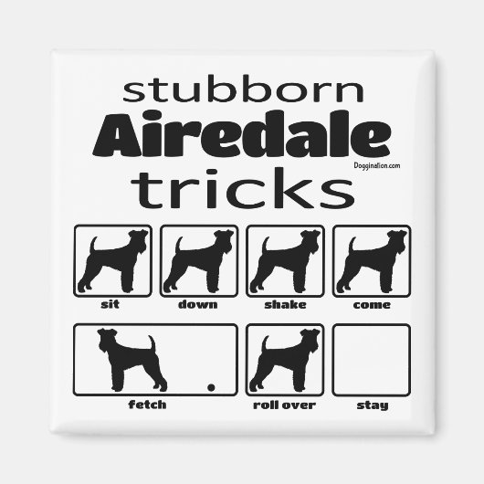 頑固なAiredale Terrierトリック マグネット (正面)