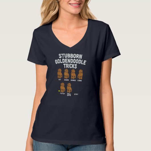 頑固なGoldendoodleトリックおもしろい犬トレーナーママ Tシャツ (正面)