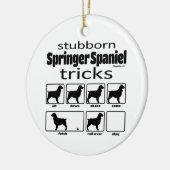頑固なSpringerスパニエル犬トリック セラミックオーナメント (左)