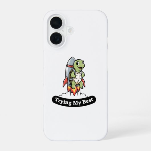 頑張ってるよ（笑） iPhone 16ケース (裏面)