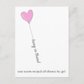 頑張って！-最後の抗がん剤 ピンクの風船 ポストカード (正面)