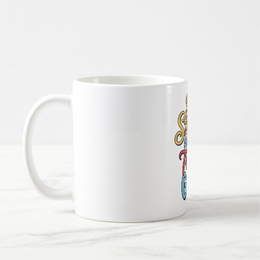 頑張れ 神を信じる キリスト教の十字架Tシャツ デザイン コーヒーマグカップ (左)