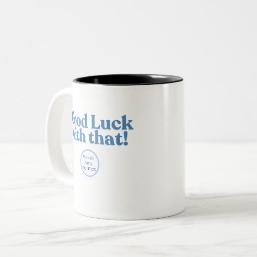 頑張れ！PullupsPastaPolitics ツートーンマグカップ (正面左)