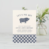 頑張ろう |夏のバーベキュー誕生日パーティー 招待状 (スタンド正面)