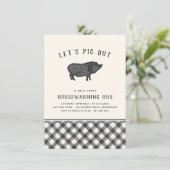 頑張ろう |夏のBBQ引っ越し祝いパーティーパーティー 招待状 (スタンド正面)