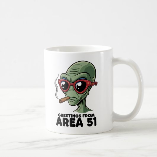 領おもしろい域51エイリアンデザイン コーヒーマグカップ (右)