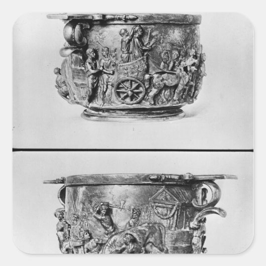 領事館の行列を描いたスキホス スクエアシール (正面)