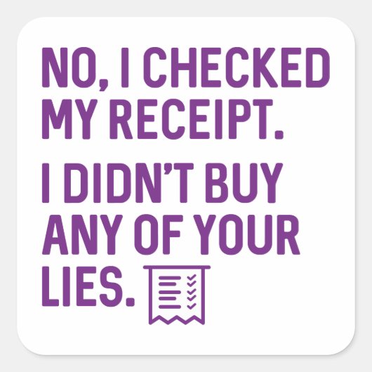 領収書を確認した スクエアシール (正面)