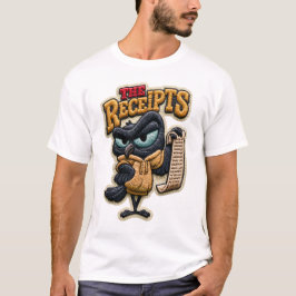 領収書面白いカラス刺繍パッチギフト Tシャツ
