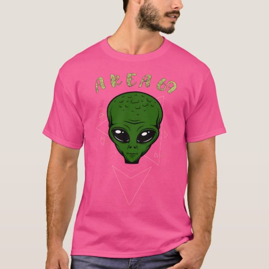 領域69おもしろいエイリアンミーム（三角形あり） Tシャツ (正面)