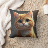頬が膨らんだ猫のクッション クッション (ブランケット)